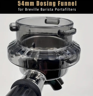 54mm Dosing Funnel for Breville Barista Portafilters on a white background